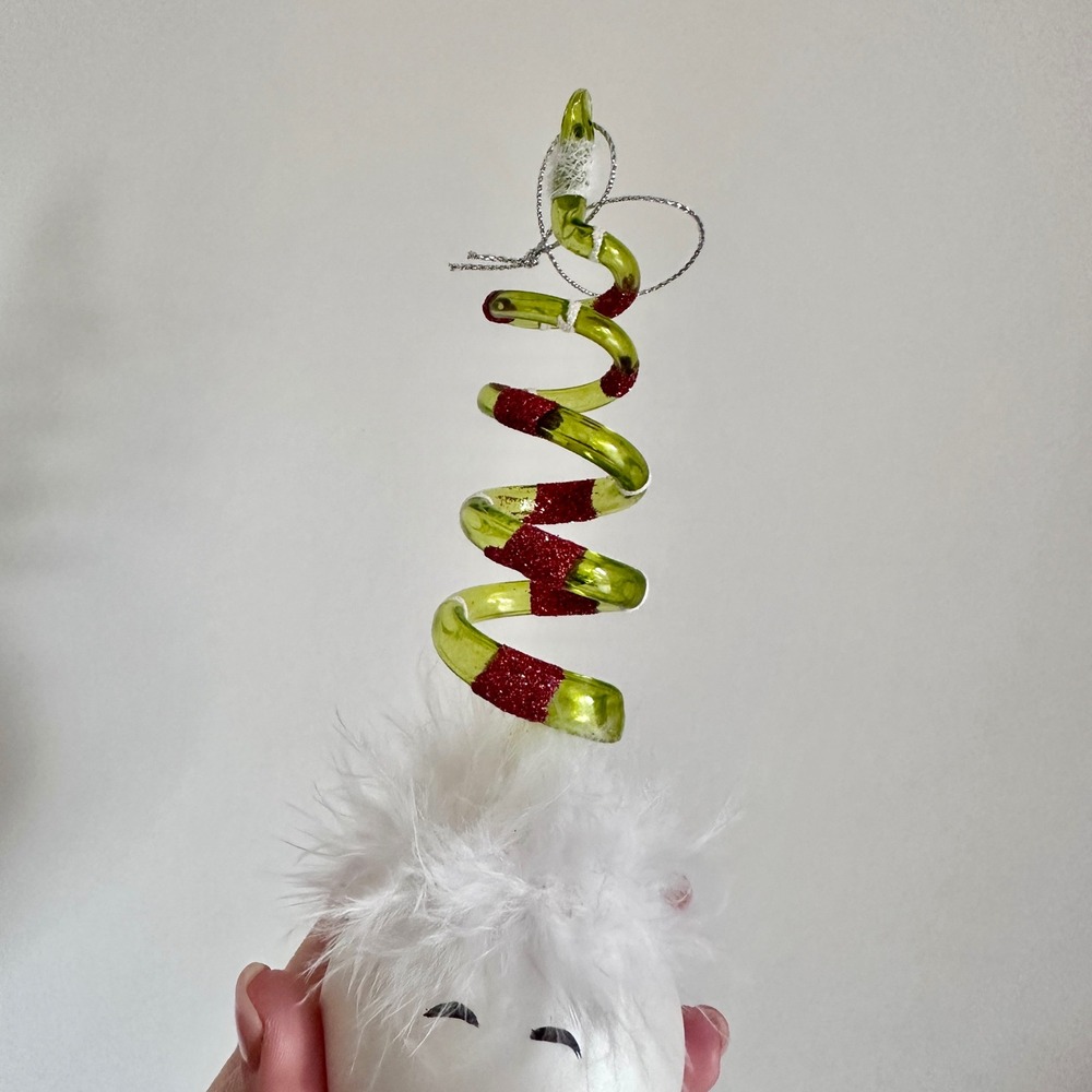 NWT Whimsical Glass Snowman Head Ornament - Picture 3 of 8